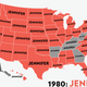 Illustration for article titled Map: Six Decades of the Most Popular Names for Girls, State-by-State